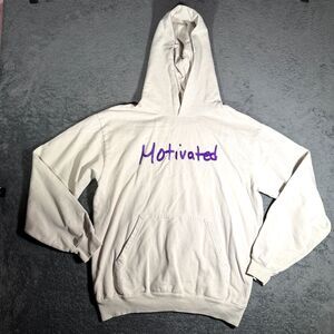 VeeFriends Motivated Sweater Mens Large Long Sleeve Pullover Hoodie Size L White